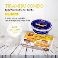 Basic Tiramisu Starter Combo (Mascarpone 250g & Lady Finger 200g (24pcs))