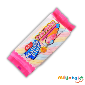 Erko Gummy Filled Twist Mallow Strawberry 63g – Fun Fruity Marshmallow Delight