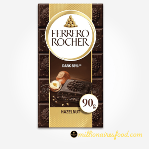 Ferrero Rocher Dark 55% Chocolate Bar 90g – Rich & Intense Hazelnut Delight