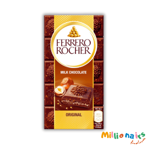 Ferrero Rocher Milk Chocolate Original 90g – Creamy Milk Chocolate & Crunchy Hazelnut Delight