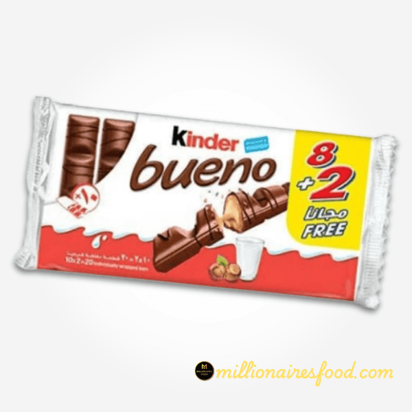 Kinder Bueno With Milk & Hazelnut 10pcs Pack- 430g 1450 (1) Kinder Bueno Milk Hazelnut 430g – Irresistibly Creamy & Crunchy Value Pack