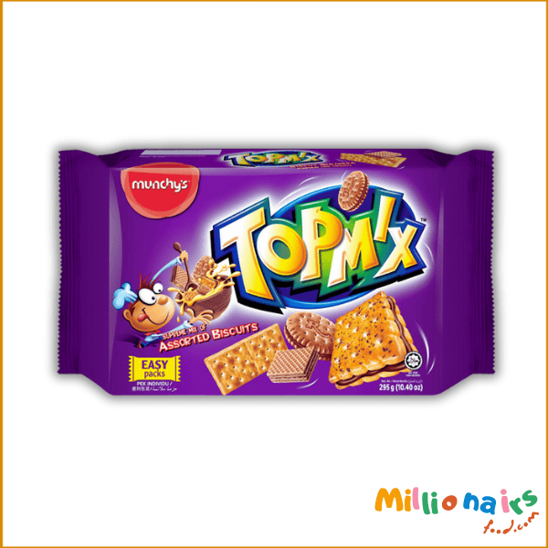 Munchy Biscuit Top mix pack 295gm (Malaysia) (1) Munchy’s Top Mix Biscuit Pack – 295g | Assorted Crunchy & Delicious Biscuits (Malaysia) - Image 1