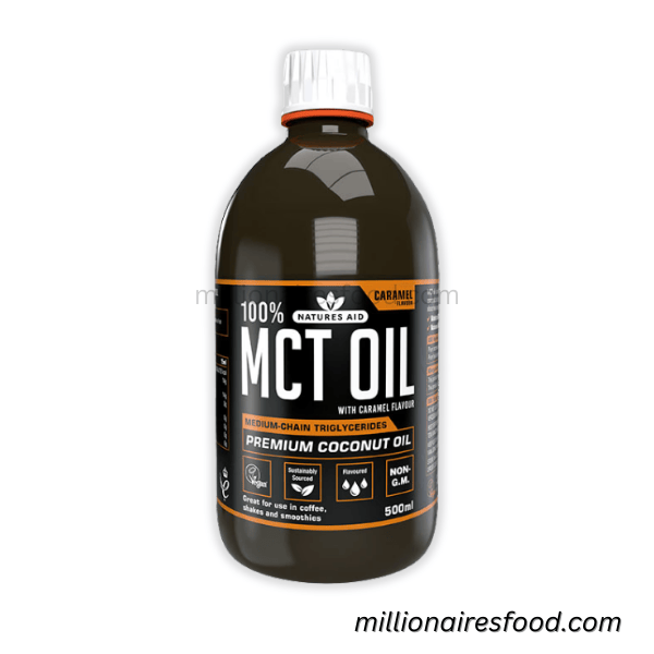Natures Aid Medium Chain Triglycerides (MCT) Oil with Caramel Flavour Natures Aid 100% MCT (Medium-Chain Triglycerides) Premium Coconut Oil with Caramel Flavour 500ml (UK) - Image 1