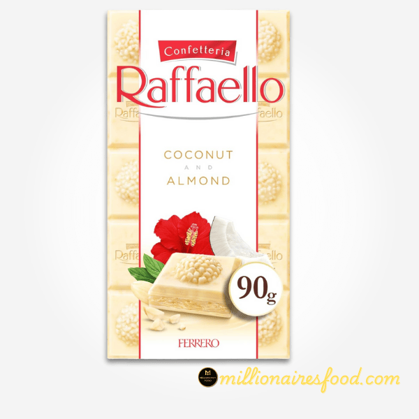 Raffaello Coconut & Almond White Chocolate Bar- 90g 650 Raffaello Coconut Almond Chocolate 90g – Creamy White Chocolate Delight