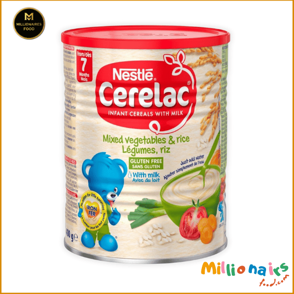 Nestle Cerelac Mixed Vegetables & Rice with milk Weight 400 gm 950 Nestlé CERELAC Mixed Vegetables & Rice with Milk – 400g (For 6+ Months Babies) - Image 1