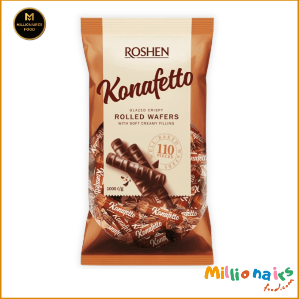 Roshen Konafetto Chocolate Cream Rolled Wafer 1kg 110 Pcs Roshen Konafetto Chocolate Cream Rolled Wafer 1kg 110 Pcs